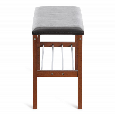 Полка для обуви beryl "Черри"(Дерево Темный орех/Экокожа коричневая) Tch/19247 - 2