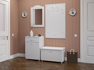 Вешало 0,8 "Римини"(МДФ)(Белый/Белое дерево)/Vs/ИТ-3 - 3