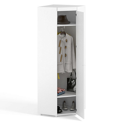 Шкаф угловой (410) "Леон"(МДФ)(Белый/Белое дерево)/Vs/МН-65 - 2