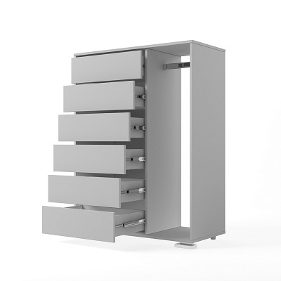 Комод-шкаф высокий лев. "Лаворо" (Белый/Лимонный) D_Np - 2