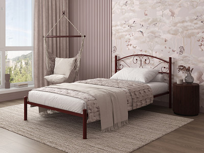 Кровать 1400 rumba "Ларго"(Металл Коричневая шагрень)-MS/Рм - 2