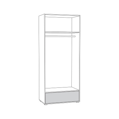 Шкаф 2х дверн. 0,86 "Кристофер"(Дуб золотой/Белый)/Mb/Vd_13.138 - 2