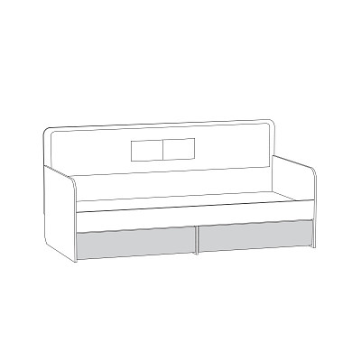 Кровать 900 с ящ. "Кристофер"(Дуб золотой/Белый/Рогожка Саванна Латте)/Mb/Vd_11.02 - 2