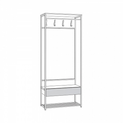 Прихожая 0,8 "Тэйлор"(Дуб Гранж Песочный/Интра)/Mb/Trv_15.120N - 2