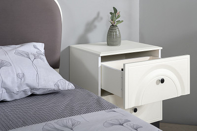 Тумба прикроватная "Мелисса"(МДФ)(Белая шагрень)/Mb/Vl_13.291 - 4