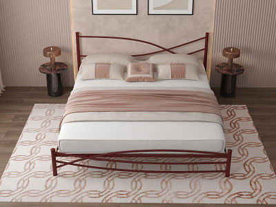 Кровать 1800 modern "Ларго"(Металл Коричневая шагрень)-MS/Мд - 2