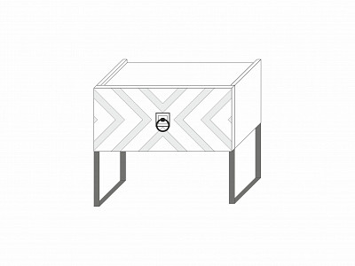 Тумба прикроватная "Лилиан" (МДФ)  (Белый/Белый глянец) -Kr/Mrs - 4