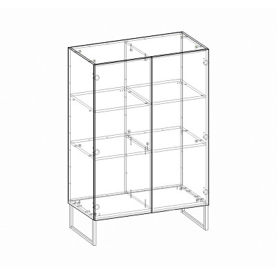 Шкаф  mini "Лилиан" (МДФ)  (Белый/Белый глянец) -Kr/Mrs - 4