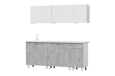 Кухня 2.0 "Ромбус" (Белый / Цемент светлый/Антарес) SV/NNM1 - 3