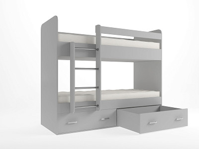 Кровать двухъярусная с ящиками "Лаворо" (Сосна винтерберг/Маренго) D - 2