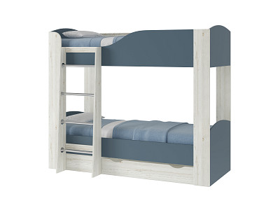 Кровать двухъярусная с ящиком color "Лаворо" (Сосна винтербег/Маренго) D - 1