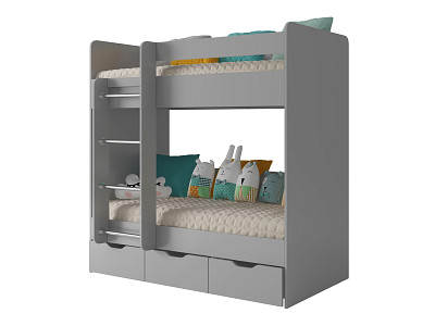 Кровать двухъярусная tre "Лаворо" (Анкор белый/Дуб Аризона) D - 3