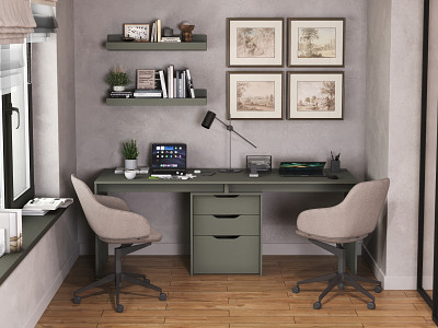 Стол письменный 2,0 grand "Лаворо" (Хаки) D - 2