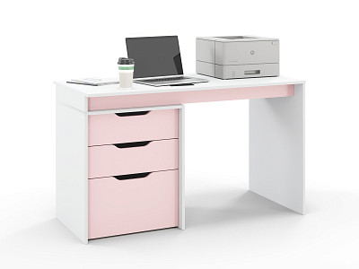 Стол письменный 1,3 grand "Лаворо" (Белый / Розовый кварц) /1671 - 1