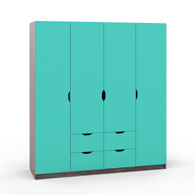 Шкаф 3 180х200 grand "Лаворо" (Анкор темный / Аква) /1717 - 1