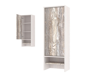 Шкаф 8 настольн./навесн.40х110 grand "Лаворо" (Анкор белый / Бетон пайн экзотик) /1738 - 1