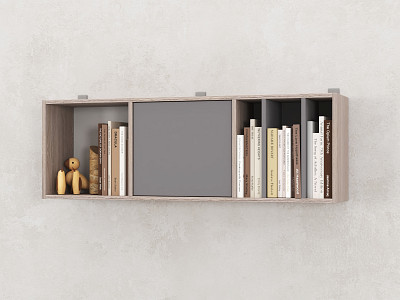 Шкаф 9 навесной 120х40 grand "Лаворо" (Анкор светлый / Вулканический серый) /1739