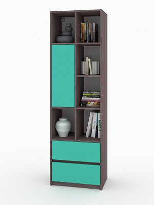 Шкаф 19 60х200 grand "Лаворо" (Анкор темный / Аква) /1918 - 1