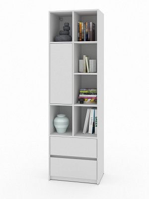 Шкаф 19 60х200 grand "Лаворо" (Белый / Белый) /1918