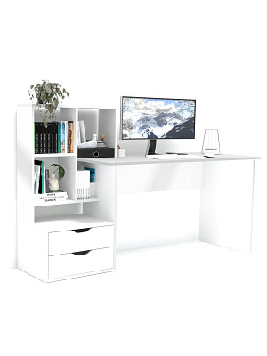 Стол письменный 5 170х60 левый grand "Лаворо" (Белый / Белый глянец) /1885