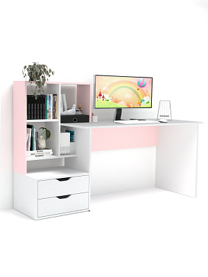 Стол письменный 5 170х60 левый grand "Лаворо" (Белый / Розовый кварц) /1885 - 1