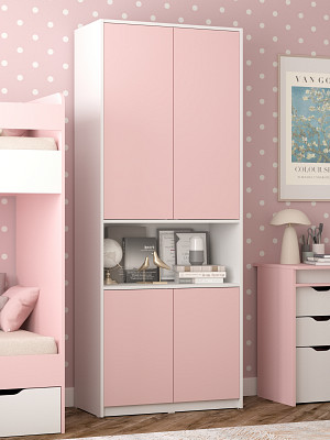 Шкаф 17 80х200 grand "Лаворо" (Белый / Розовый кварц) /1914