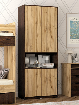 Шкаф 17 80х200 grand "Лаворо" (Венге / Дуб вотан) /1914