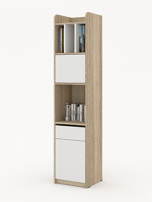 Шкаф-пенал 2 40х180 "Лаворо" (Дуб сонома / Белый) /1934