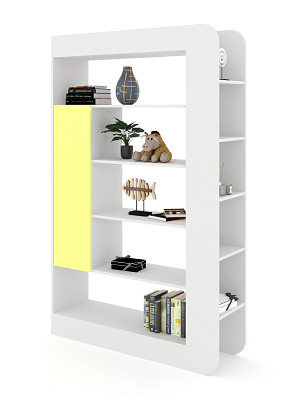 Стеллаж 120х190 alt "Лаворо" (Белый / Лимонный) /1964 - 1