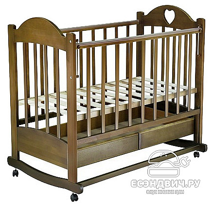 Кроватка детская Таисия-2 (серд.) вишня ящ, к.к.