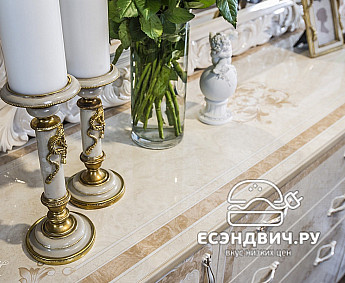 Гостиная 3предм.2+1ств. "Клео" (МДФ) (Корень крем глянец/Патина/Шелкография/Лак) UgPt