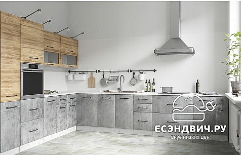 Тумба 600 комод (2 ящ.) "The Loft" (МДФ) (Бетон светлый) /DSV/Loft/С2К600