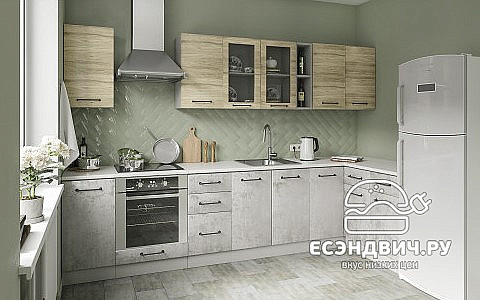 Тумба 600 комод (2 ящ.) "The Loft" (МДФ) (Бетон светлый) /DSV/Loft/С2К600