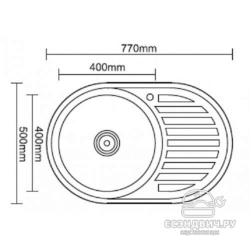 Мойка врезная 77х50 матовая "Premial" (Левая)КМ