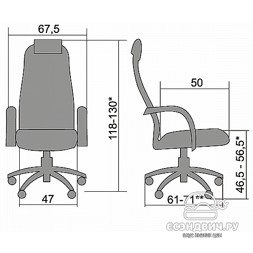Кресло K "Джаспер" (Ткань-сетка Черная/Хром)-Mt/BK-10