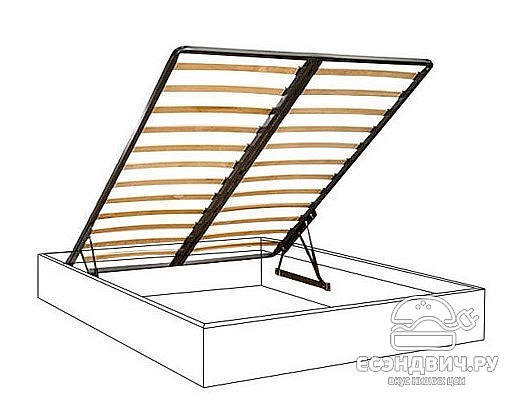 Кровать 1400 с подъёмн.мех-м "Милена" (МДФ) (Ясень/Какао перламутр глянец) /Gnt/Нс