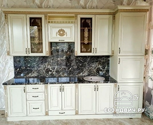 Кухня 3,04 Liza "Палермо" (Крем/Эмаль/Золото/Патина) Fb1/Lz31