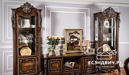 Витрина 0,8 прав."Себастьяно"  (МДФ) (Корень дуба глянец/Шелкография/Стекло) EsandwichUgJk