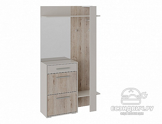 Прихожая 1,1 "Timber" (Дуб Бонифацио/Фон бежевый)-Em/Nr