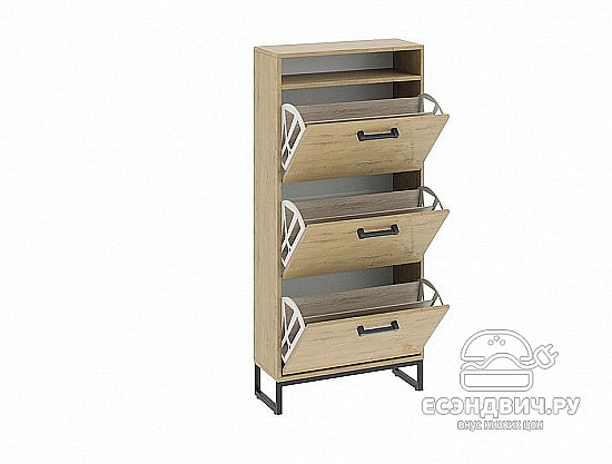 Тумба для обуви "Ferro" (Черный/Бунратти)-Tr-Лф