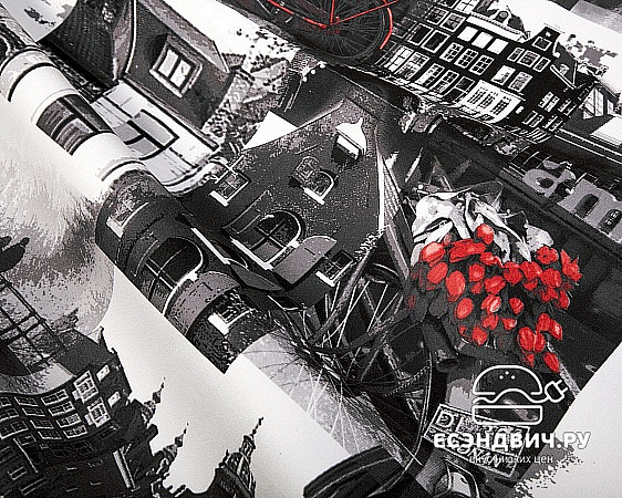 Матрац с чехлом 80*190*10 "Лаворо" (ППУ) (Принт Amsterdam Grafit S (AT))