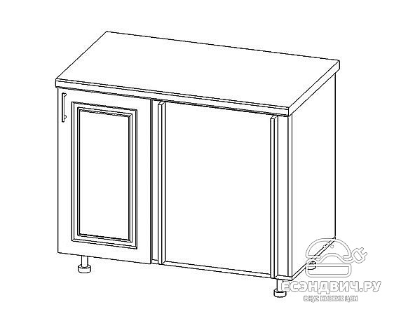 Кухня угловая 3,9х1,6 (универс.угол) "Маэстро" (МДФ) (Крем глянец/Патина/Лак) UgVr