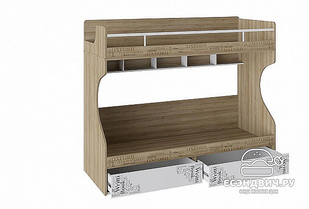 Детская 4 предм. "Billy" (Белый/Дуб Ривьера/Белый с рис.)-Tr-Ок