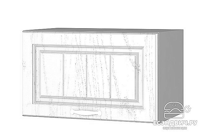 Шкаф 500 верхнее откр."Сан-Пауло" (МДФ) (Арктик) /Gnt/Пвс