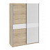 Шкаф-купе 1,56 "Bello" (МДФ)(Дуб Сонома/Белый глянец/Зеркало)-Tr-Лрг