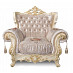 Кресло с накидками Luxe "Мона Лиза" (Бархат/Жаккард/Патина Позолота/Крем) Fb1/Esm