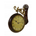 Часы настенные двухсторонние "Мио" (Полистоун Коричневый с золотом) Mb/8075