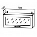 Шкаф 800 верхнее откр. "Бруско" (МДФ) (Гранат металлик/Стекло) /ИЦOlv/ШВГС800