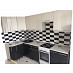 Кухня угловая 1,26х2,8 (левая)"Бруско" (МДФ металлик) (Белый/Черный) /ИЦOlv10