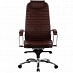 Кресло line plus "Нэо" (Кожа NewLeather Темно-коричневая/Хром)-Mt/KL-1.02